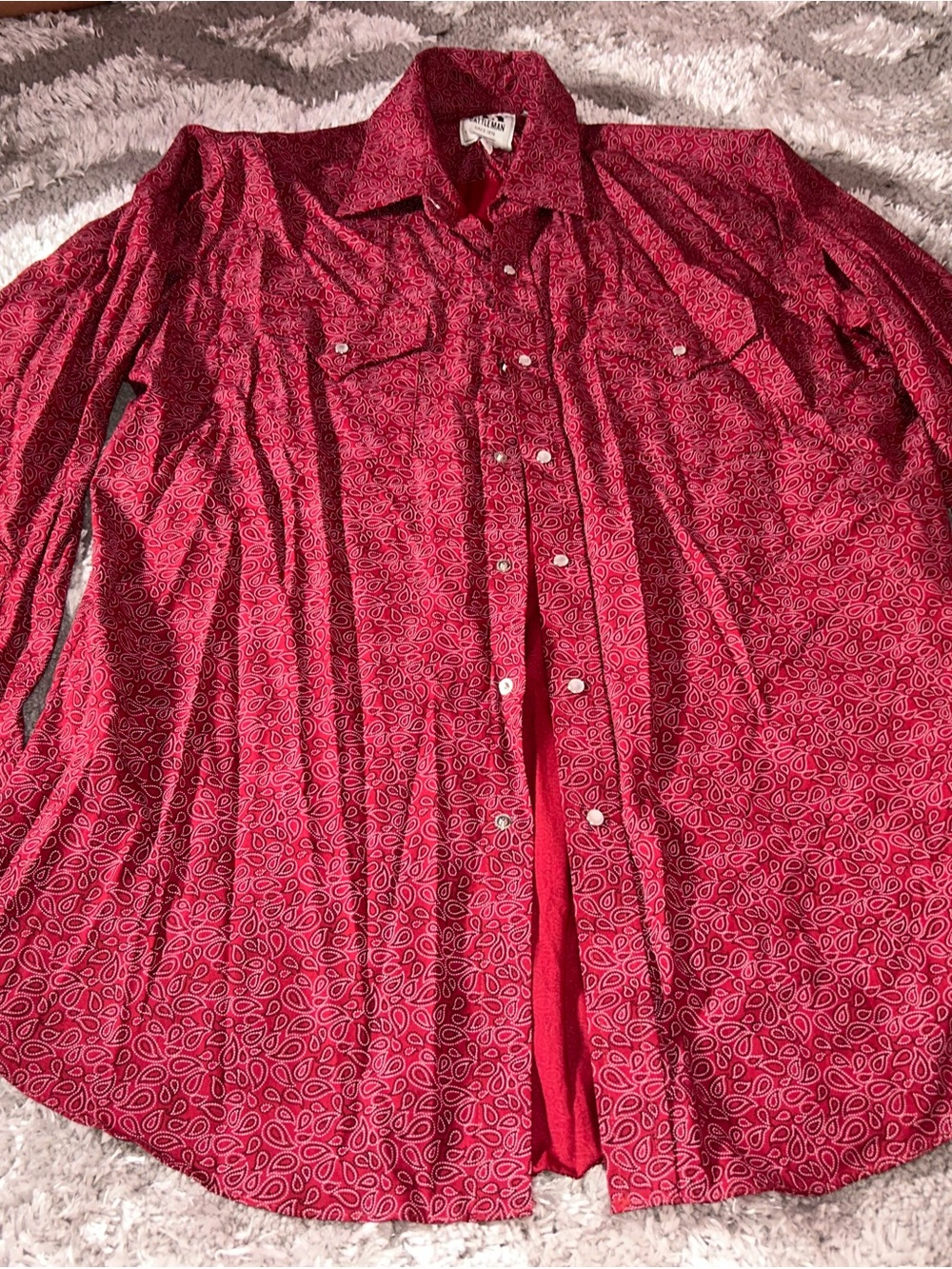 Ely Cattleman Red Paisley Western Button-Down Shirt